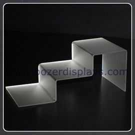 China 3 Step Frosted White Acrylic Shoe Display supplier